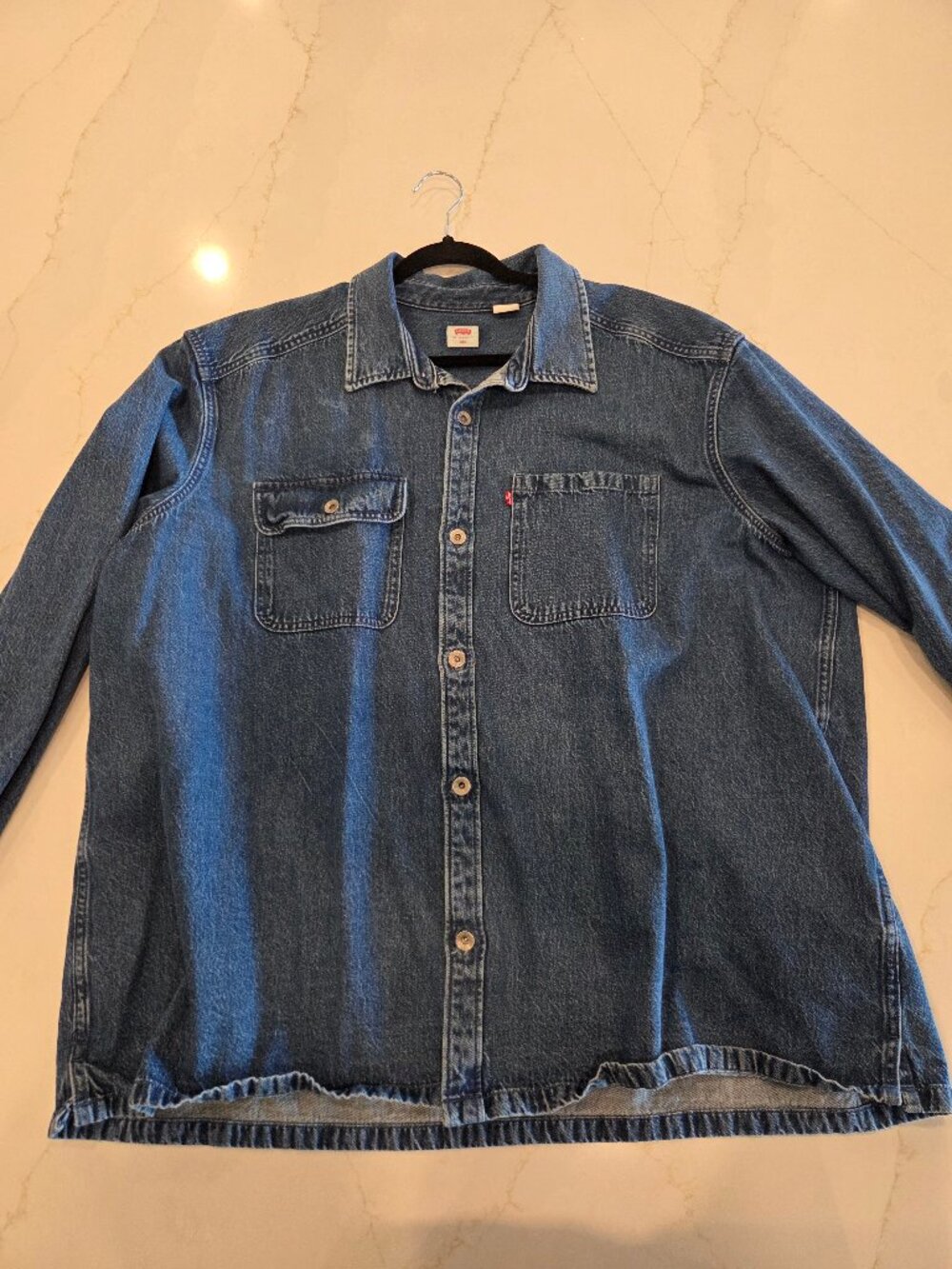 Levis Denim Trucket Shirt Jacket XXL - Dark Wash Blue - Western Workwear